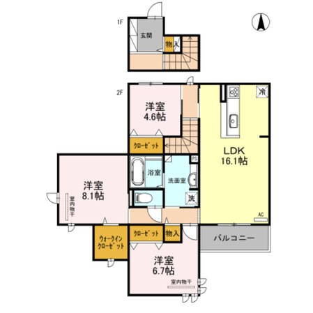 D-room中州の物件間取画像